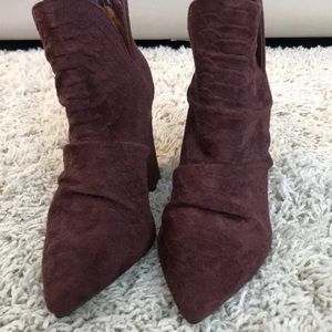 Miim suede snakeskin distressed bootie NWOT